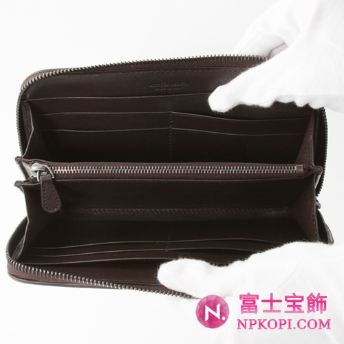 ボッテガヴェネタ カーフレザー 長財布 ダークブラウン 114076V464N2068